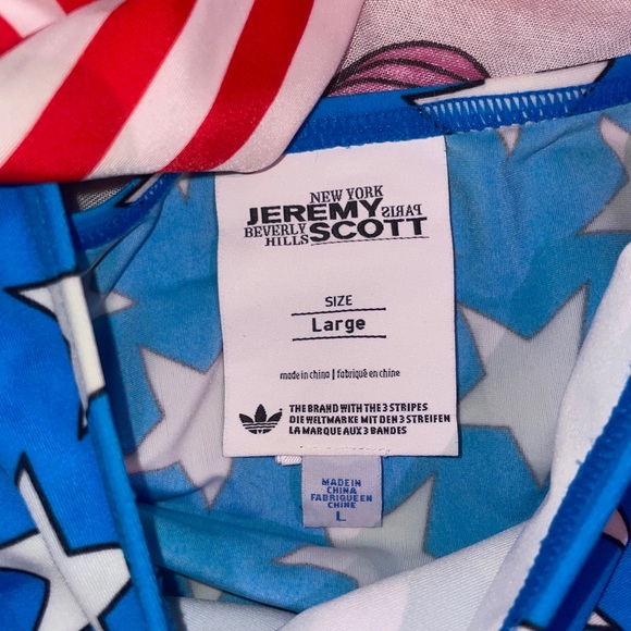 ADIDAS JEREMY SCOTT Stars & Stripes US Flag Badeanzug Bikini Dead Stock Large - Picture 3 of 8